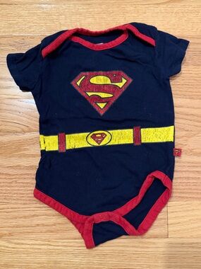 DC Comics Superman Navy Onesie with Red & Yellow Accents